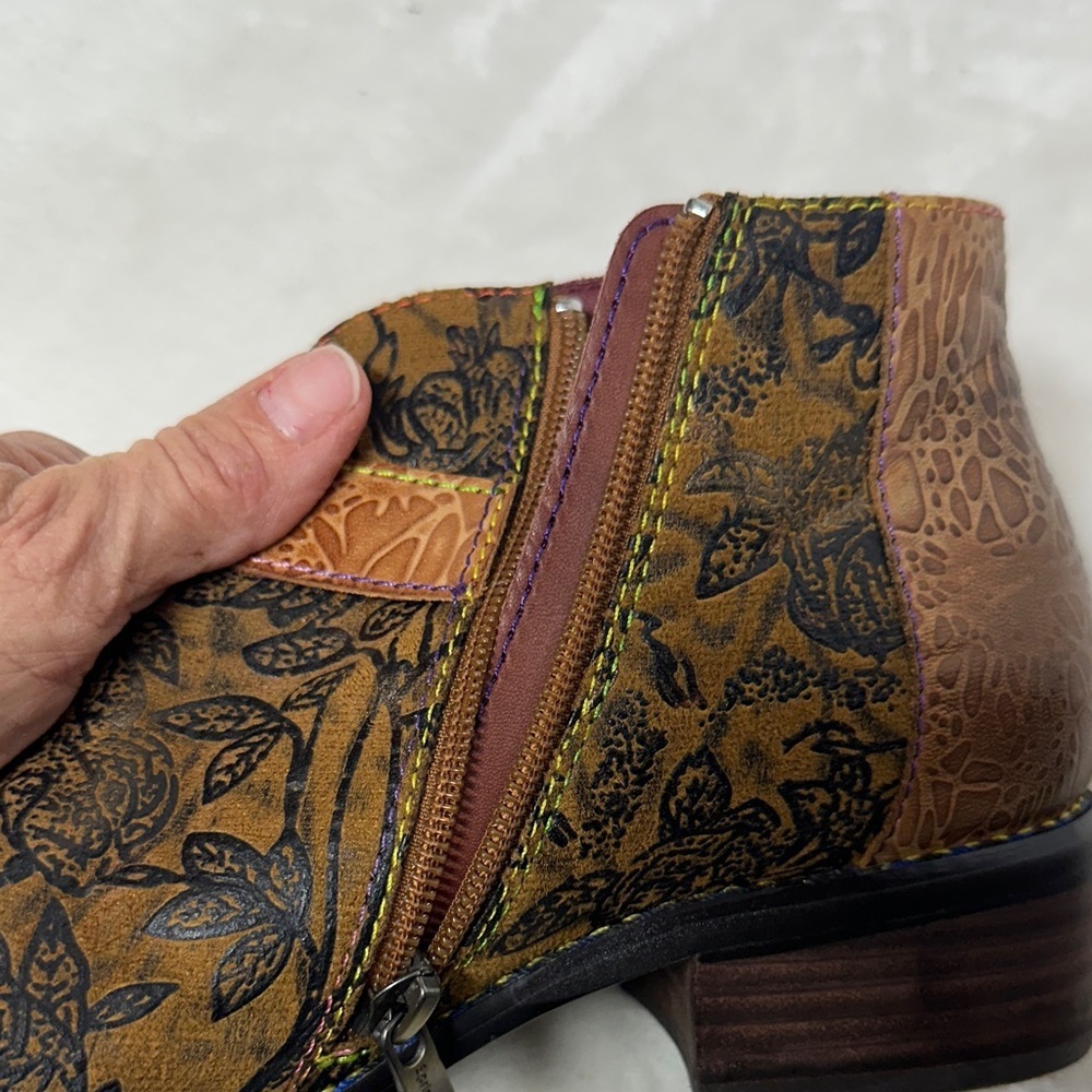 Spring Step L'Artiste Georgiana Multicolor Leather Ankle Boots - Picture 14 of 16